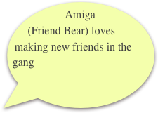 Amiga (Friend Bear) loves making new friends in the gang