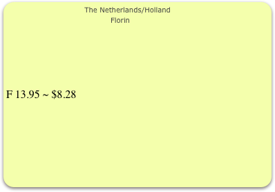                              The Netherlands/Holland
                                           Florin






F 13.95 ~ $8.28